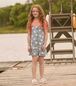 Clearance Girls Hearts Slouchy Overalls Bottoms