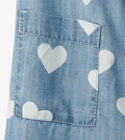 Clearance Girls Hearts Slouchy Overalls Bottoms