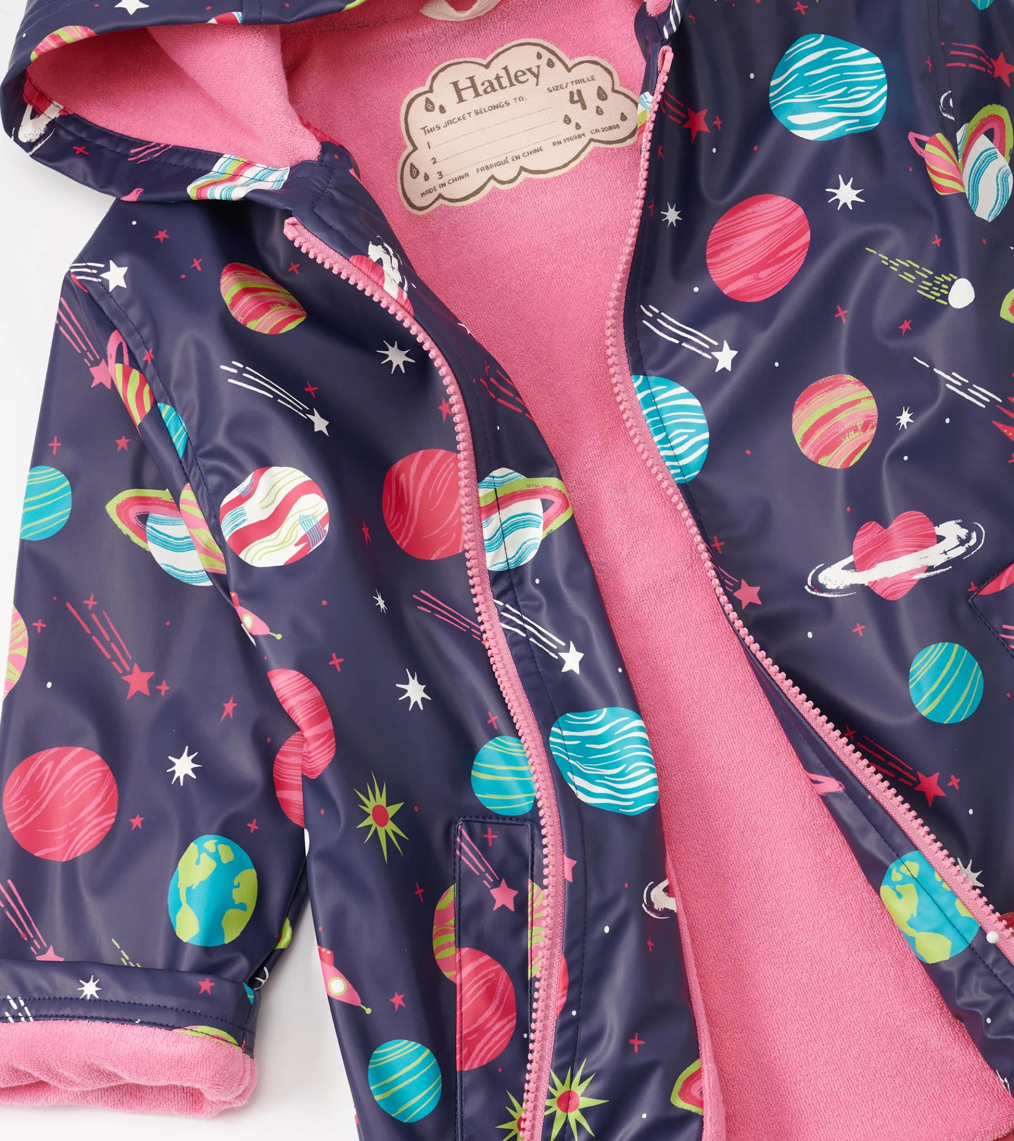 Discount Girls Interstellar Zip-Up Rain Jacket Rainwear|Rainwear