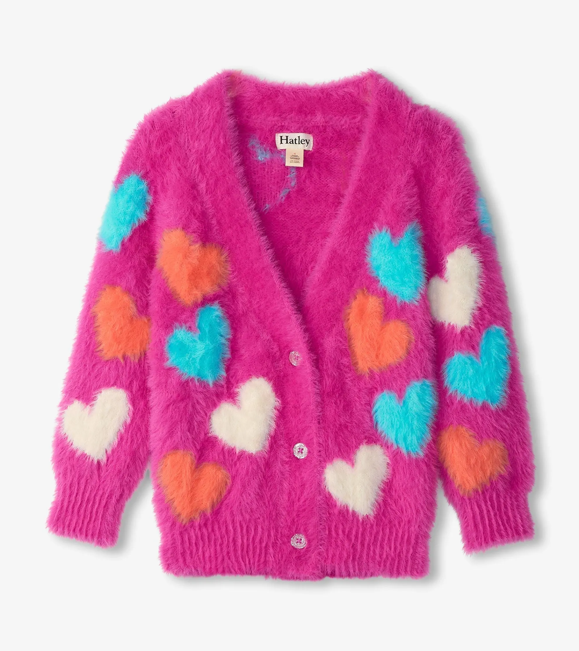 Clearance Girls Jumbo Hearts Cardigan Sweaters