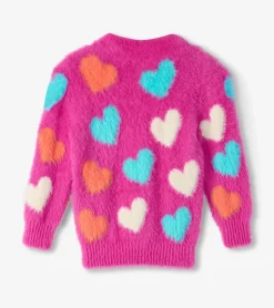 Clearance Girls Jumbo Hearts Cardigan Sweaters