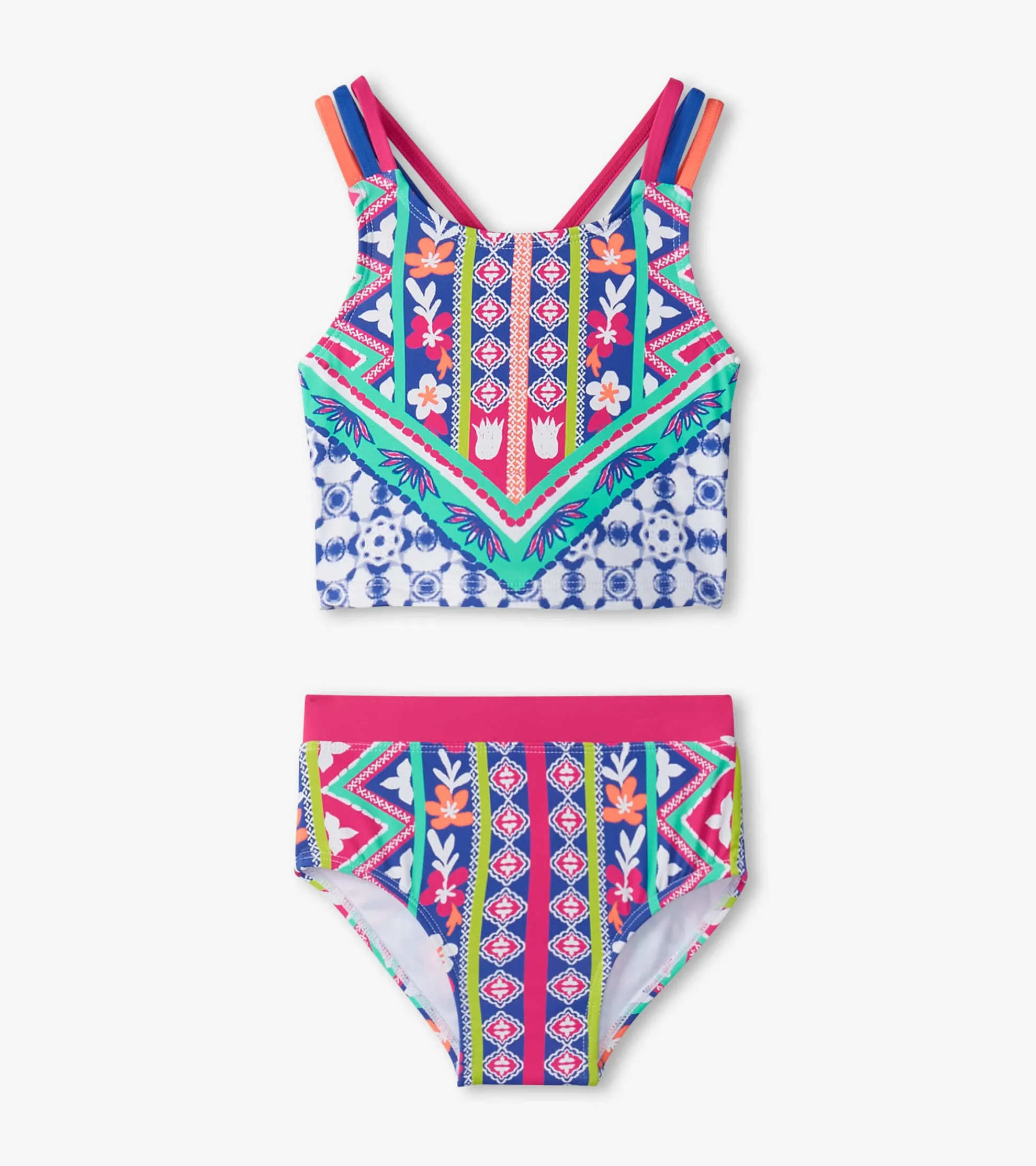 Clearance Girls Kaleidoscope Two-Piece Crop Top Bikini Set Swimwear|Swimwear