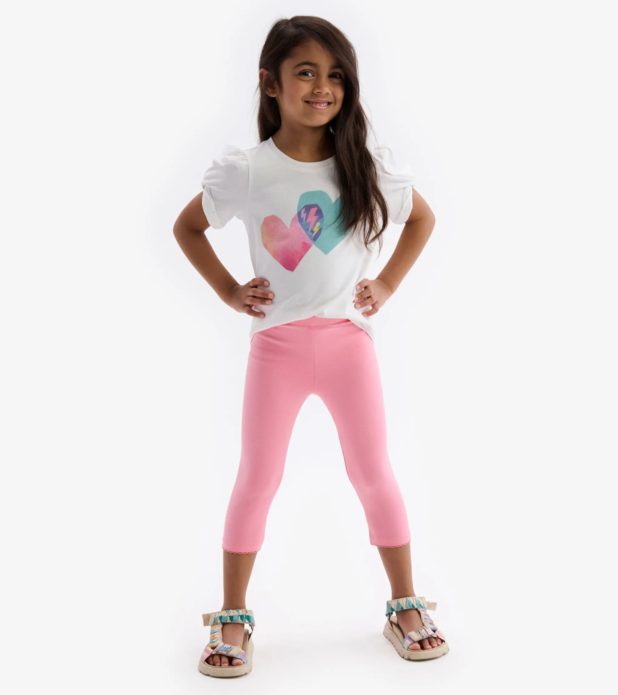 Girls Light Pink Leggings Bottoms