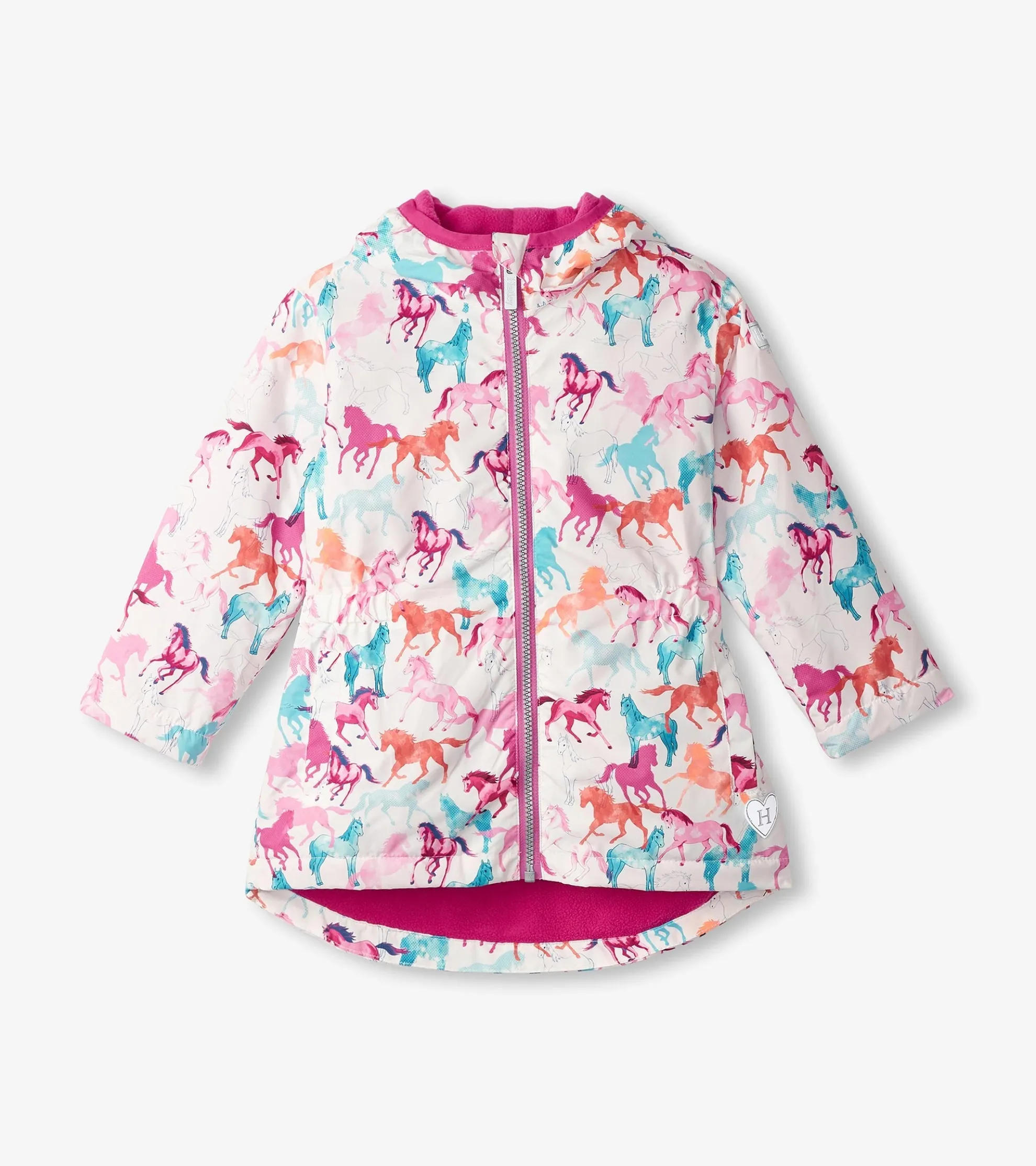 Outlet Girls Magical Horses Zip-Up Lightweight Rain Jacket Rainwear|Rainwear