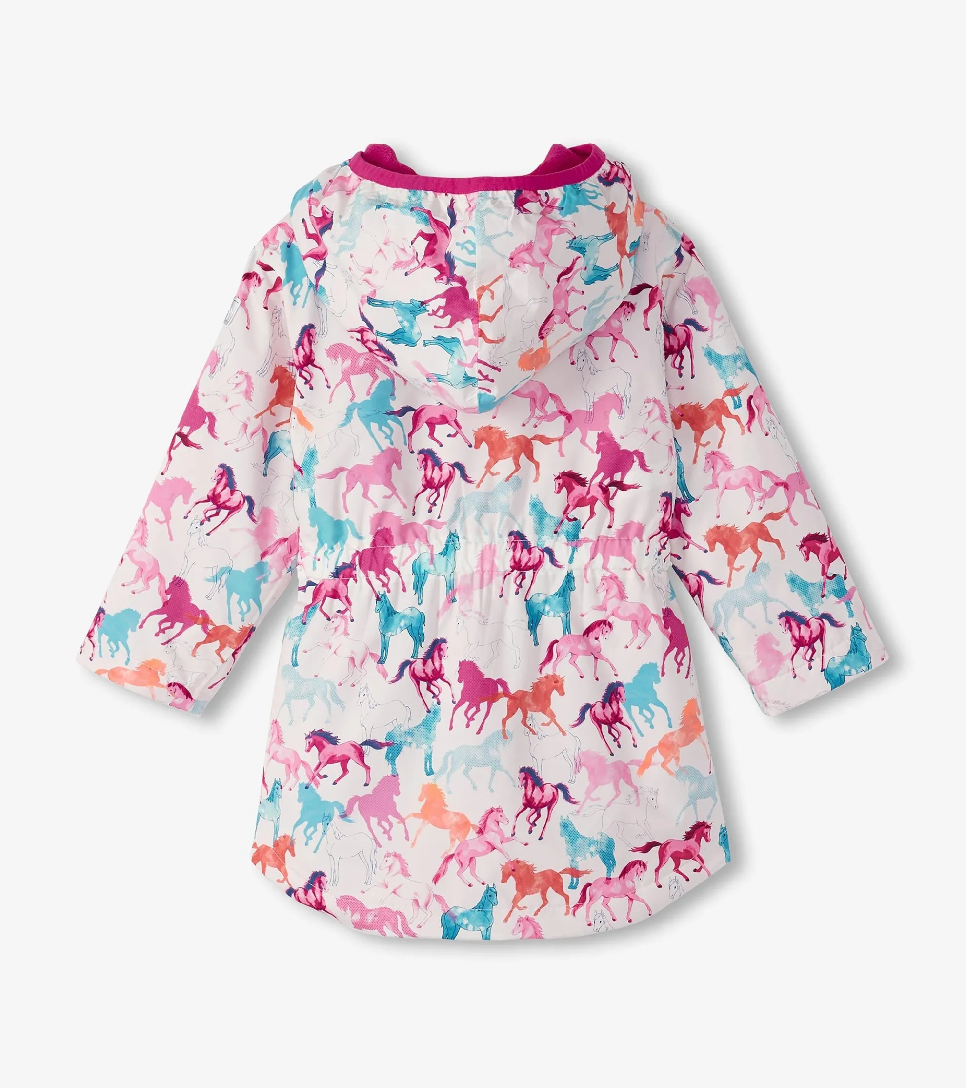 Outlet Girls Magical Horses Zip-Up Lightweight Rain Jacket Rainwear|Rainwear