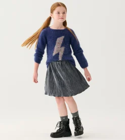Hot Girls Metallic Lightning Furry Sweater Sweaters