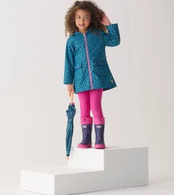 Best Girls Mini Lightning Bolts Zip-Up Rain Jacket Rainwear|Rainwear