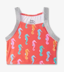 Girls Painted Sea Horse Tankini Set Swimwear|Swimwear