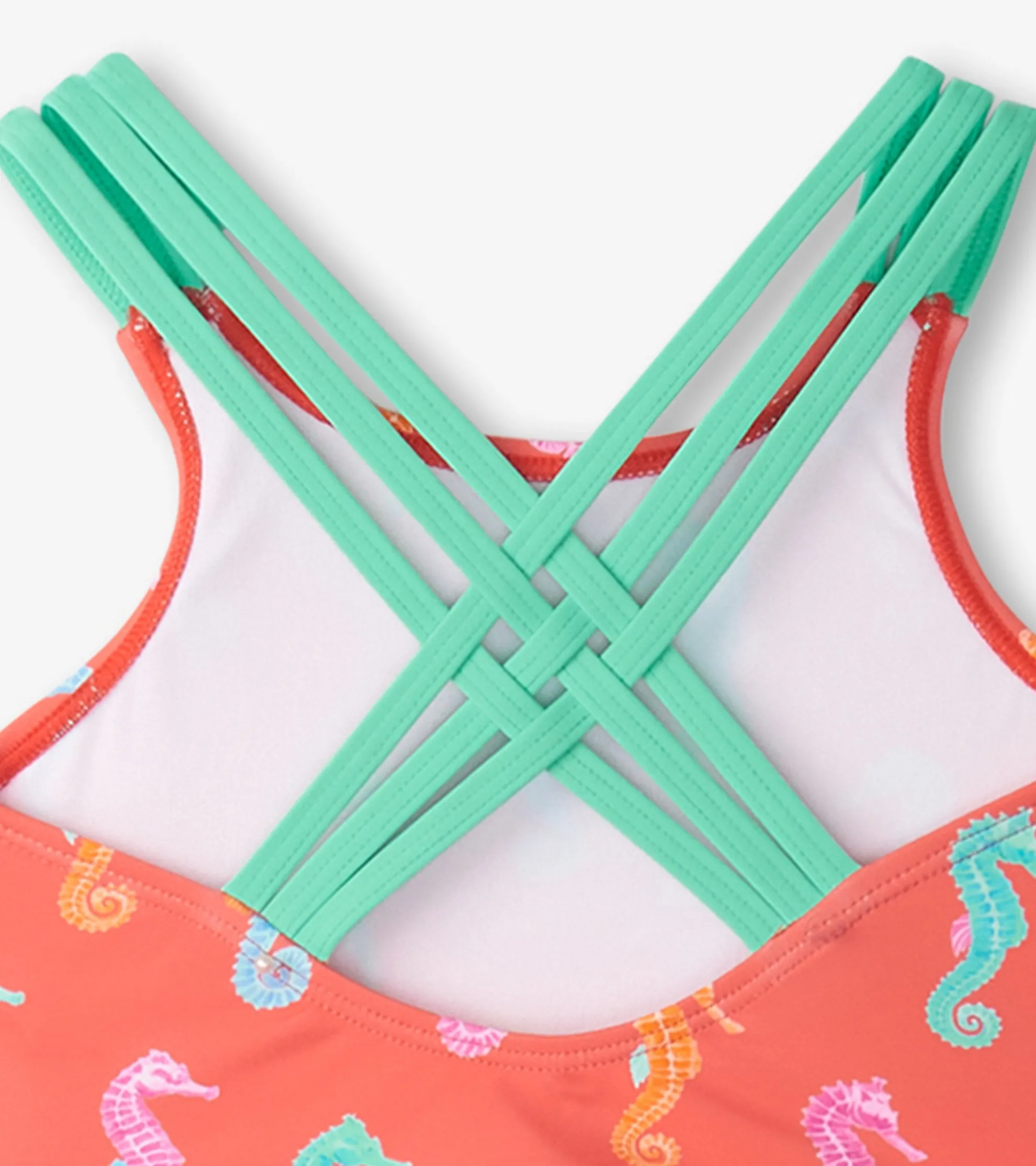 Best Girls Painted Seahorse Two-Piece Crop Top Bikini Set Swimwear|Swimwear