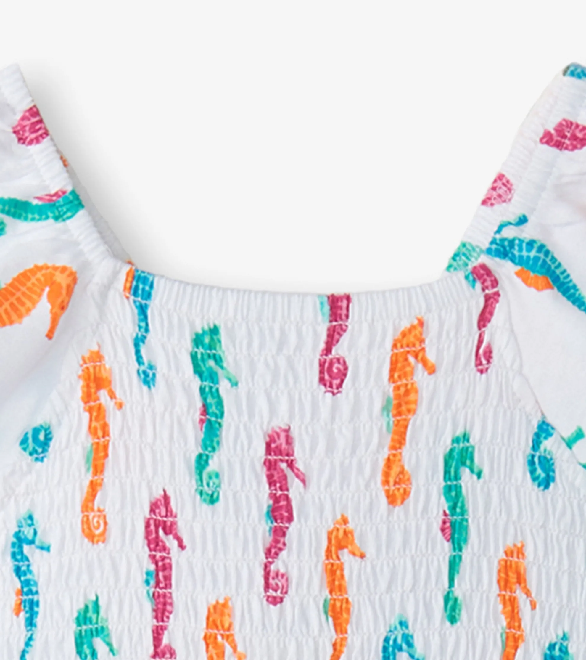 Hot Girls Painted Seahorses Smocked Dress Dresses
