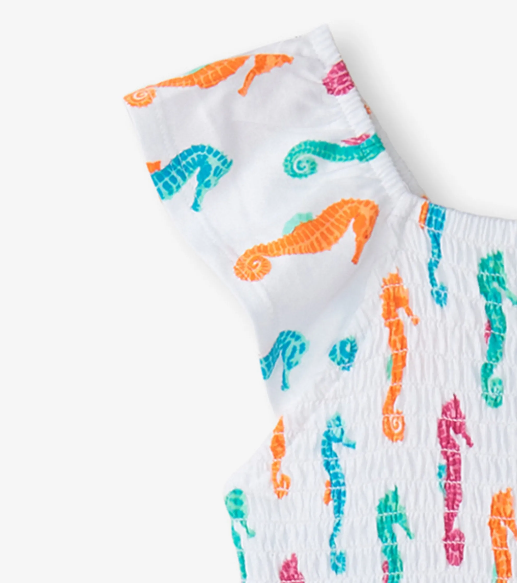Hot Girls Painted Seahorses Smocked Dress Dresses