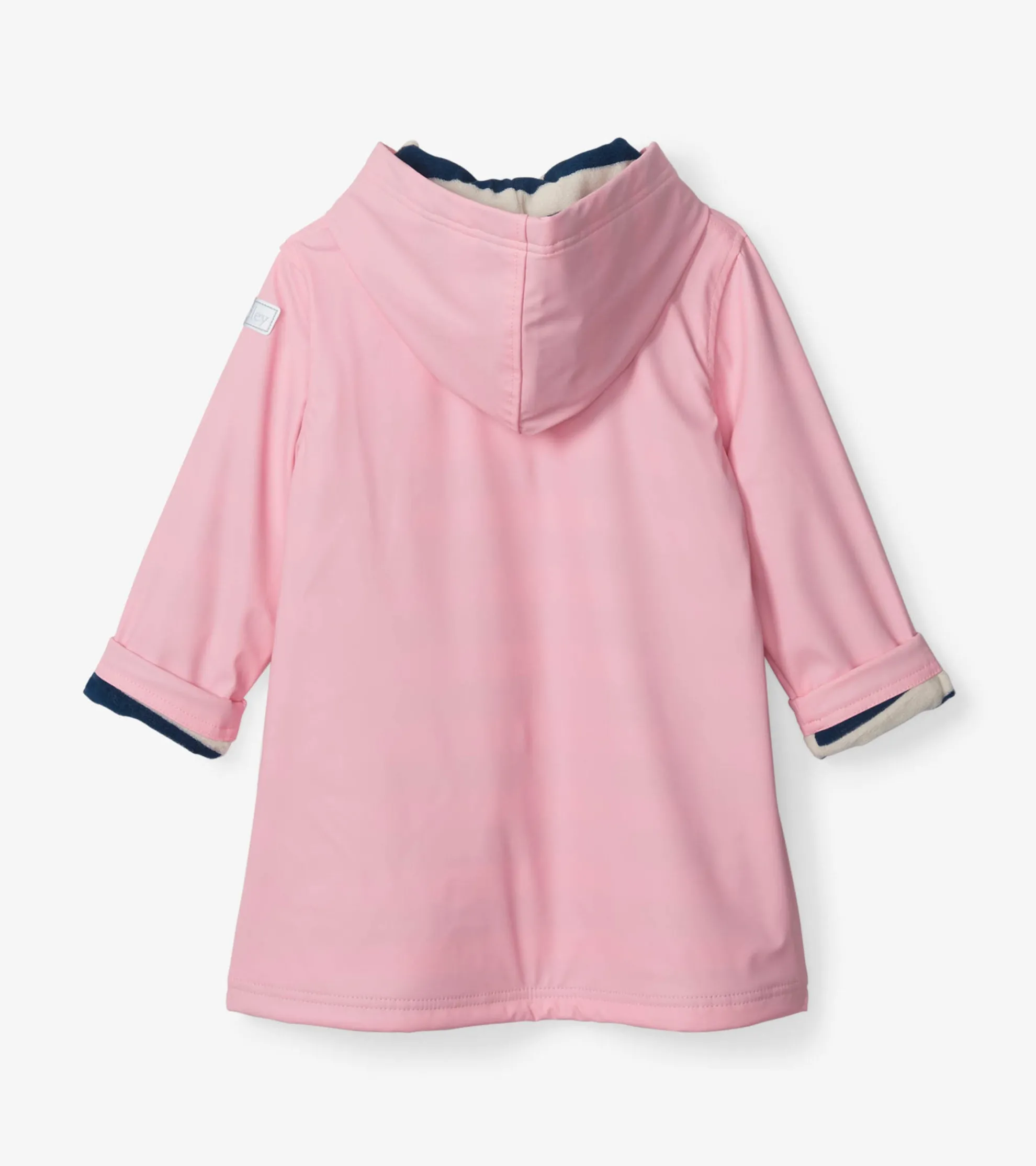 Best Girls Pink & Navy Button-Up Rain Jacket Rainwear|Rainwear