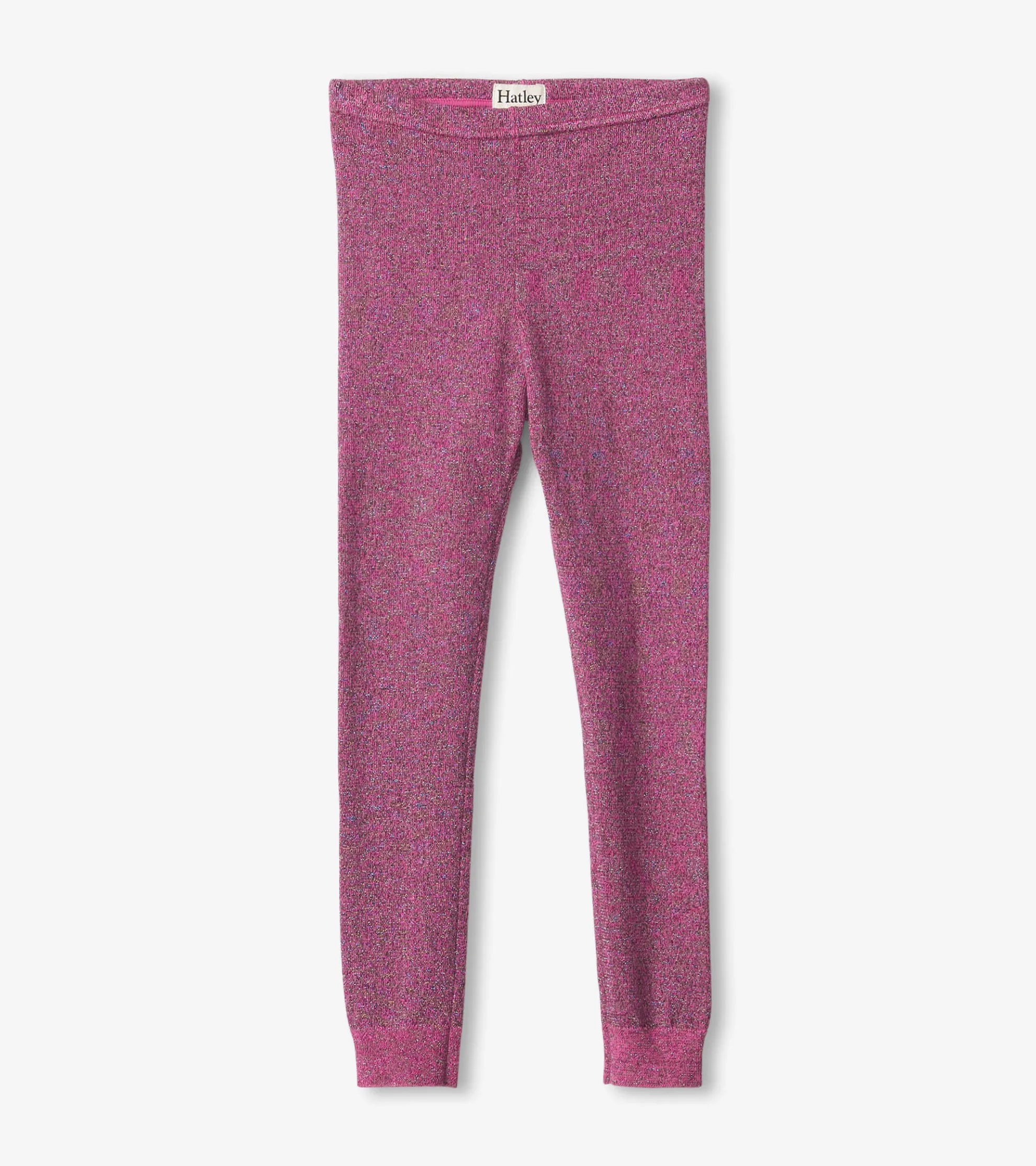 New Girls Pink Glitter Knit Leggings Bottoms