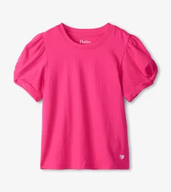 Clearance Girls Pink Twisted Sleeve Tee Tops
