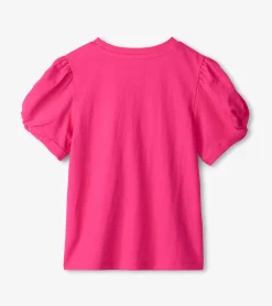 Clearance Girls Pink Twisted Sleeve Tee Tops