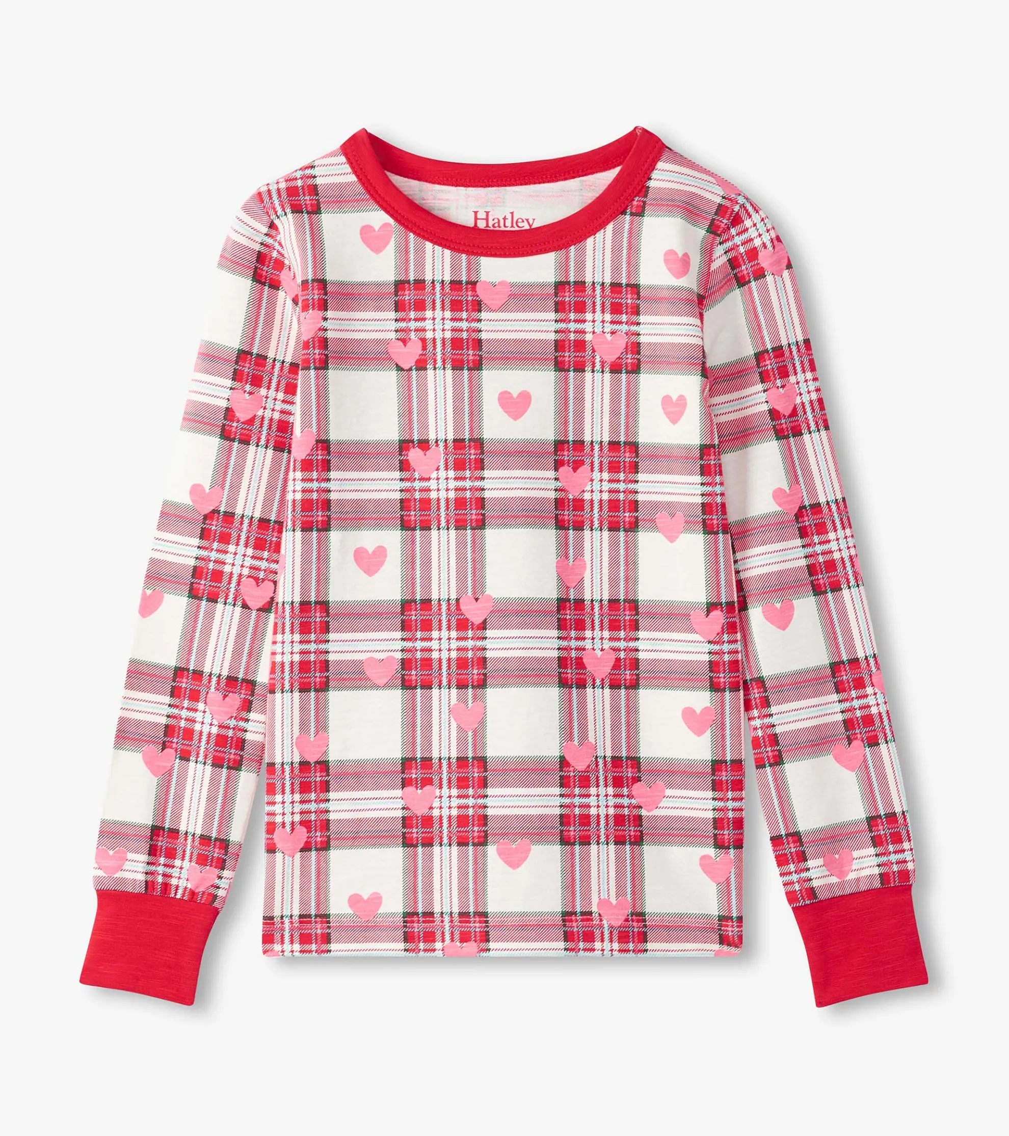 Hot Girls Plaid Hearts Pajama Set Sleepwear|Sleepwear