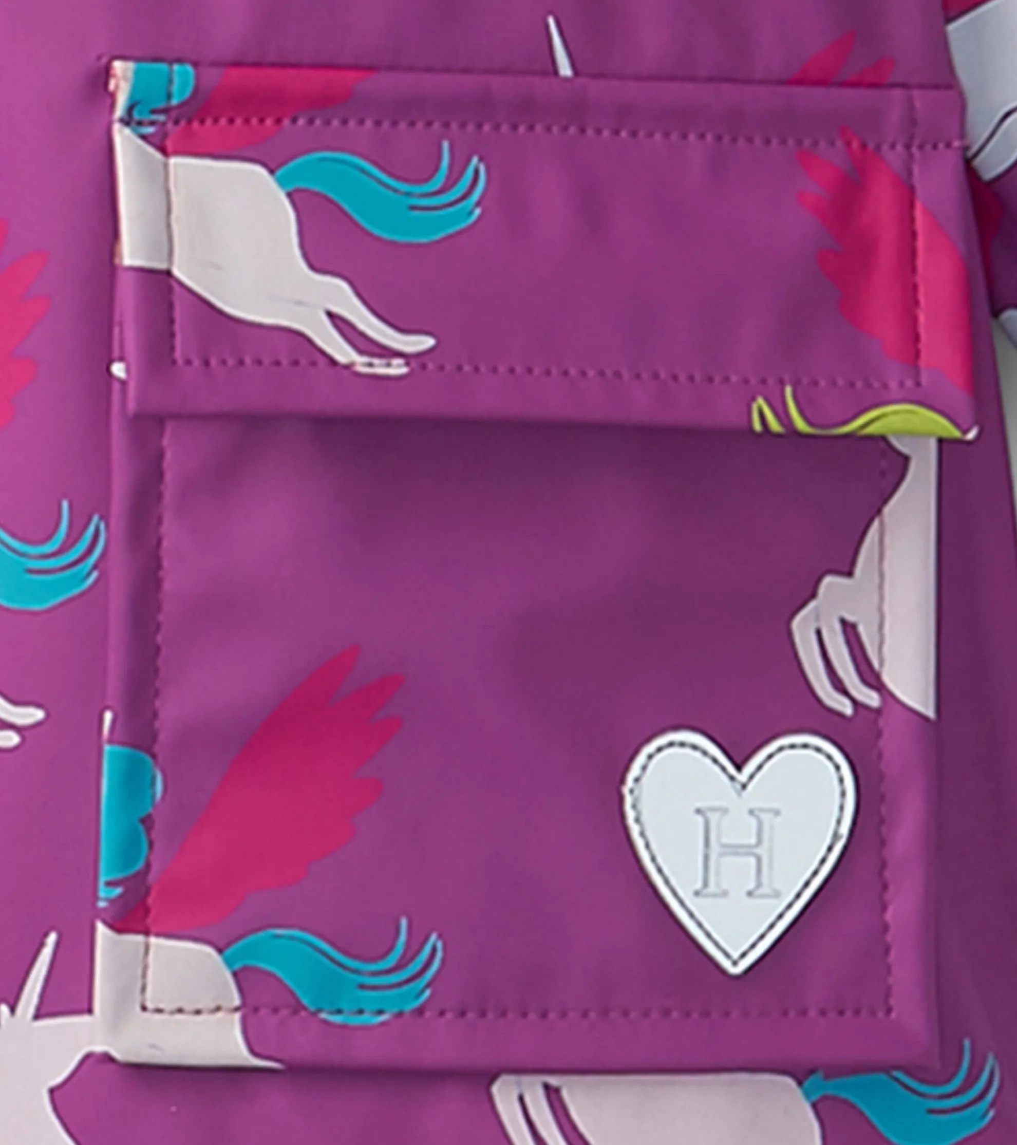 Online Girls Pretty Unicorn Colour Changing Button-Up Rain Jacket Rainwear|Rainwear