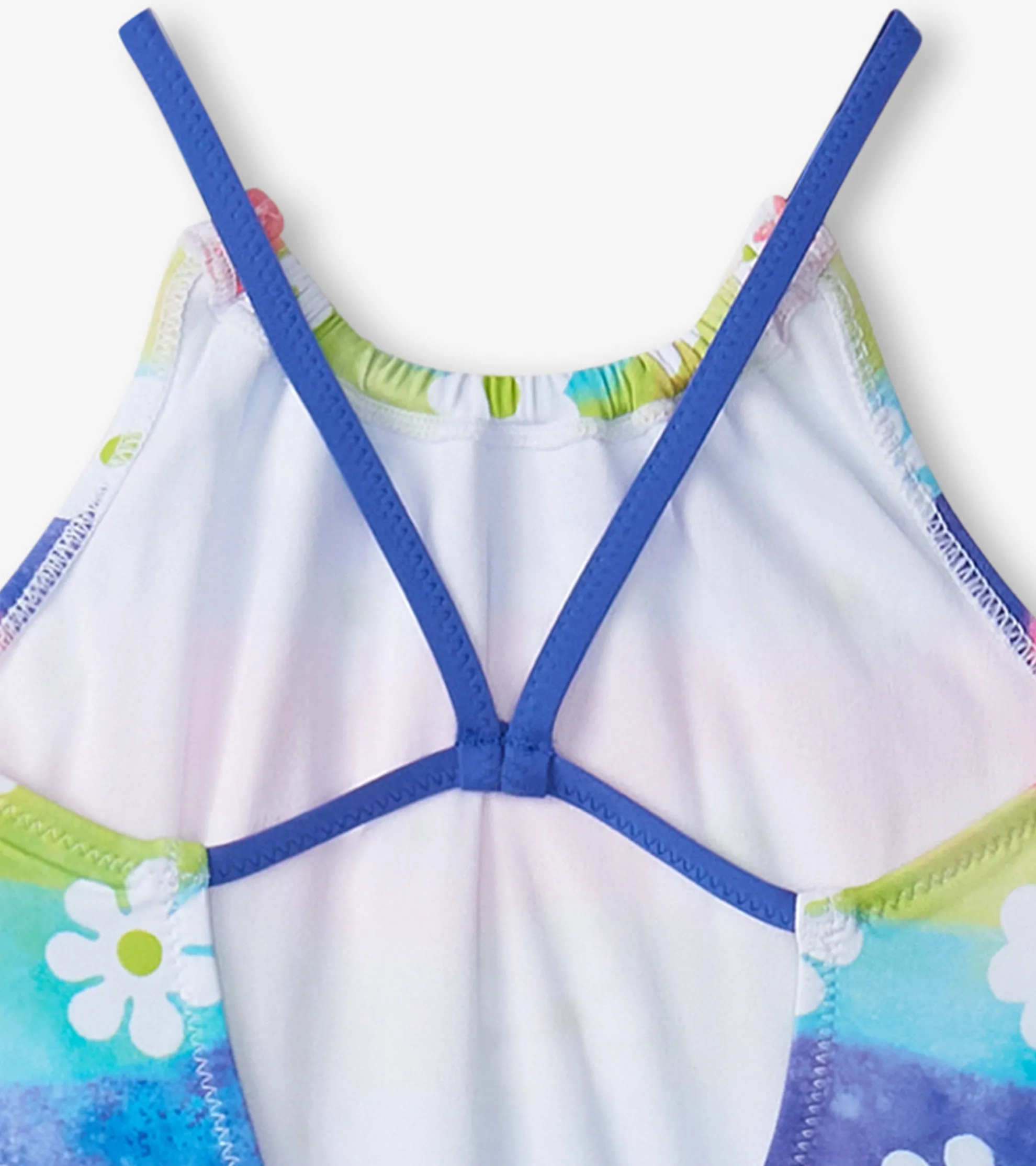 Hot Girls Rainbow Flower Gathered Swimsuit Swimwear|Swimwear