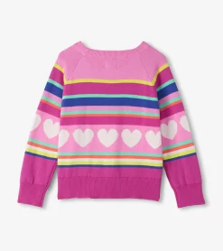 Discount Girls Rainbow Heart Sweater Sweaters