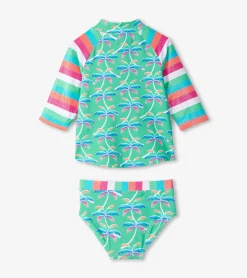 Sale Girls Rainbow Palm Two-Piece Rashguard Set Swimwear|Swimwear