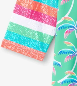 Sale Girls Rainbow Palm Two-Piece Rashguard Set Swimwear|Swimwear