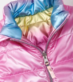 Girls Rainbow Shine Reversible Quilted Vest Outerwear|Tops