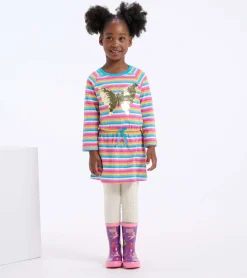 Sale Girls Rainbow Stripes Drop Waist Dress Dresses