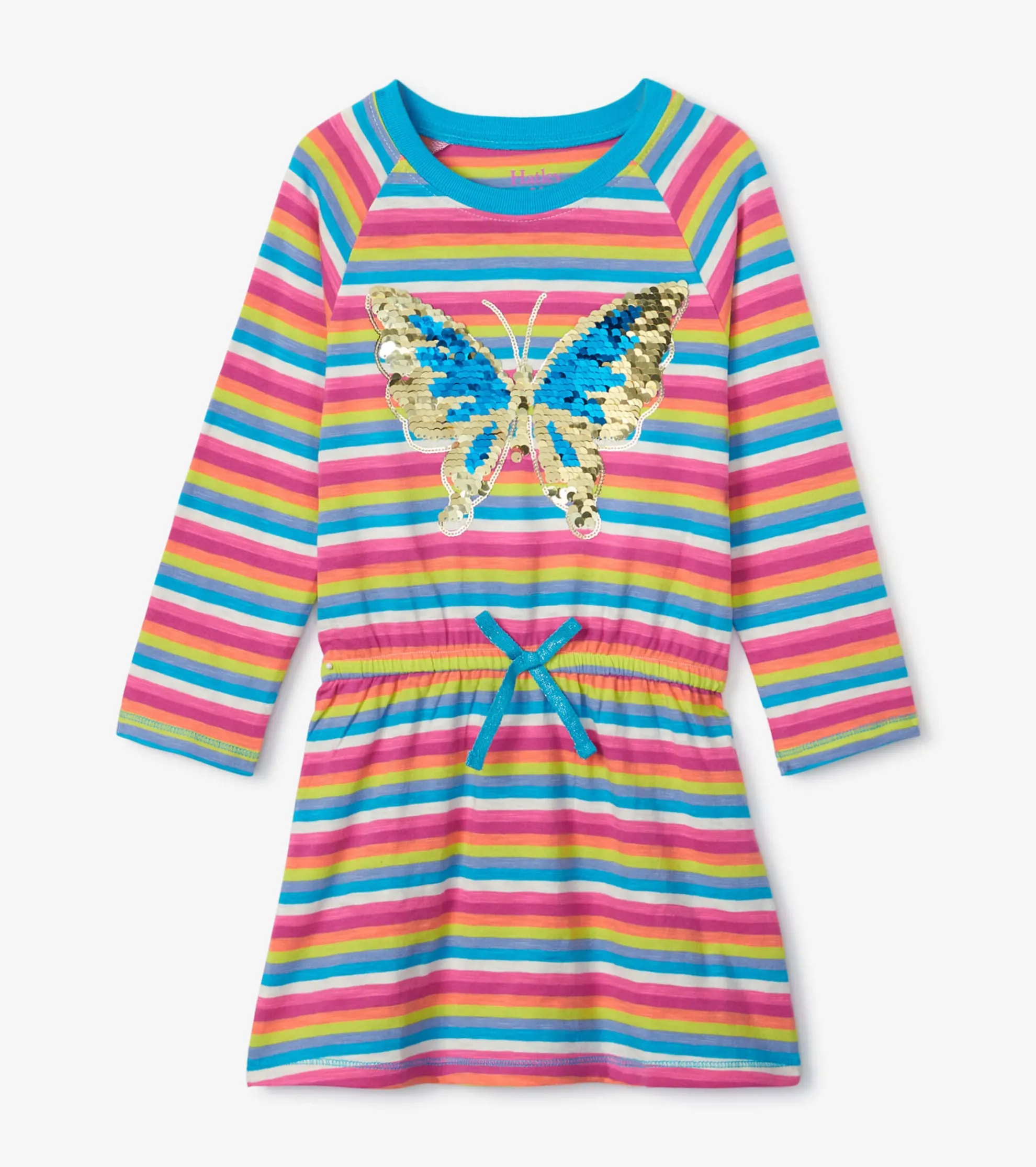 Sale Girls Rainbow Stripes Drop Waist Dress Dresses