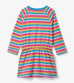 Sale Girls Rainbow Stripes Drop Waist Dress Dresses