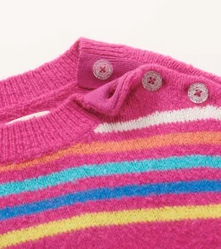 Girls Rainbow Stripes Sweater Tunic Sweaters