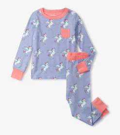 Best Girls Rainbow Unicorn Bamboo Pajama Set Sleepwear|Sleepwear