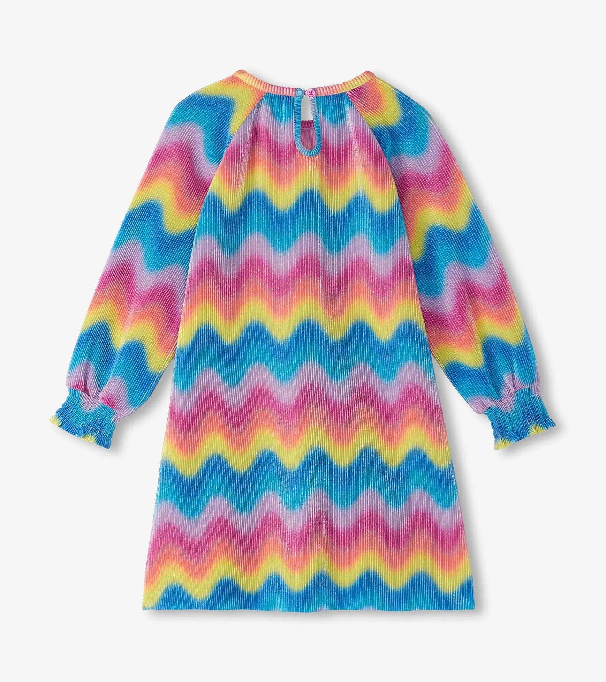 Discount Girls Rainbow Wave Pleated A-Line Dress Dresses