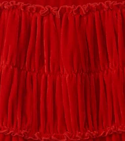 New Girls Red Velvet Smocked Panel Dress Dresses