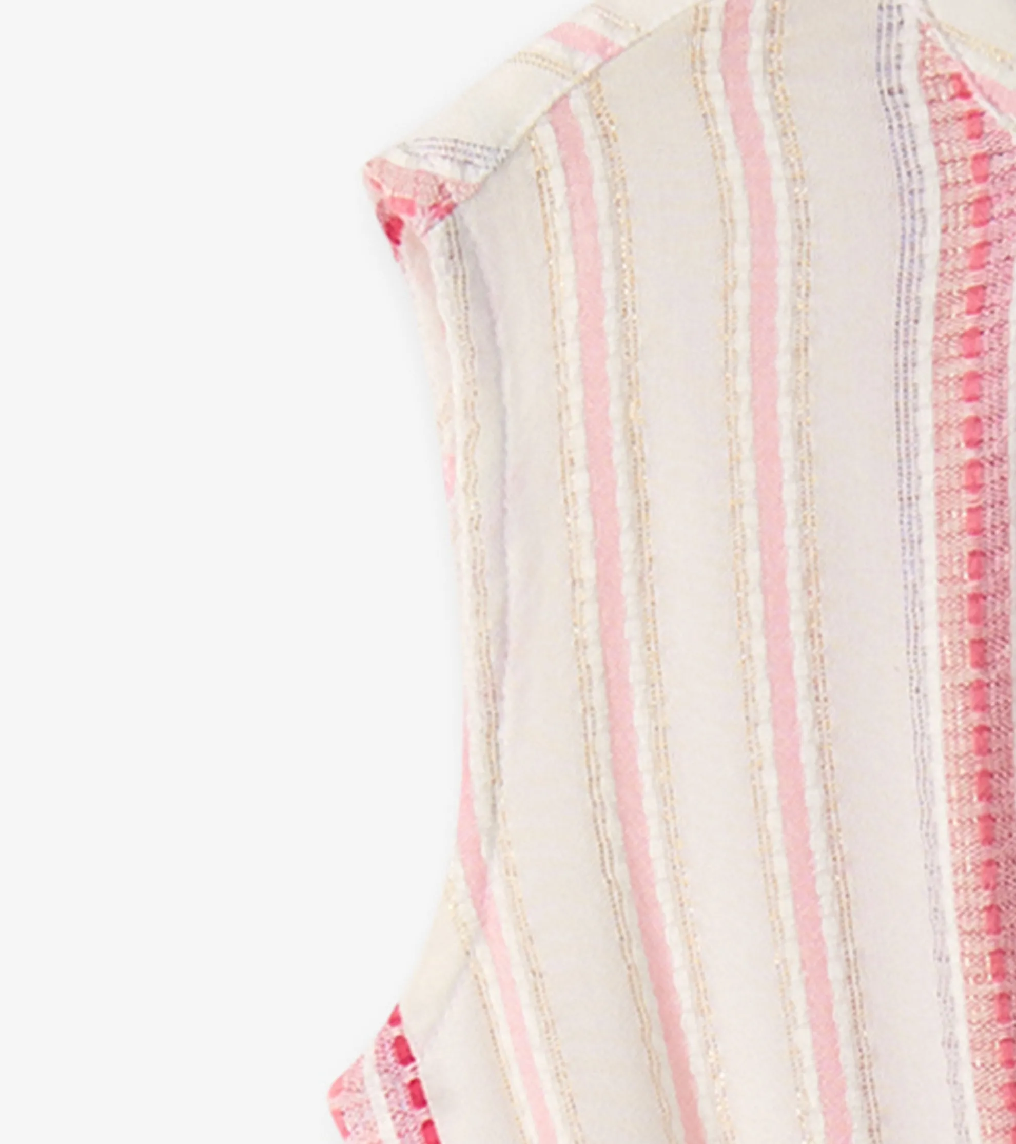 Hot Girls Ribbon Stripe Smocked Waist Dress Dresses