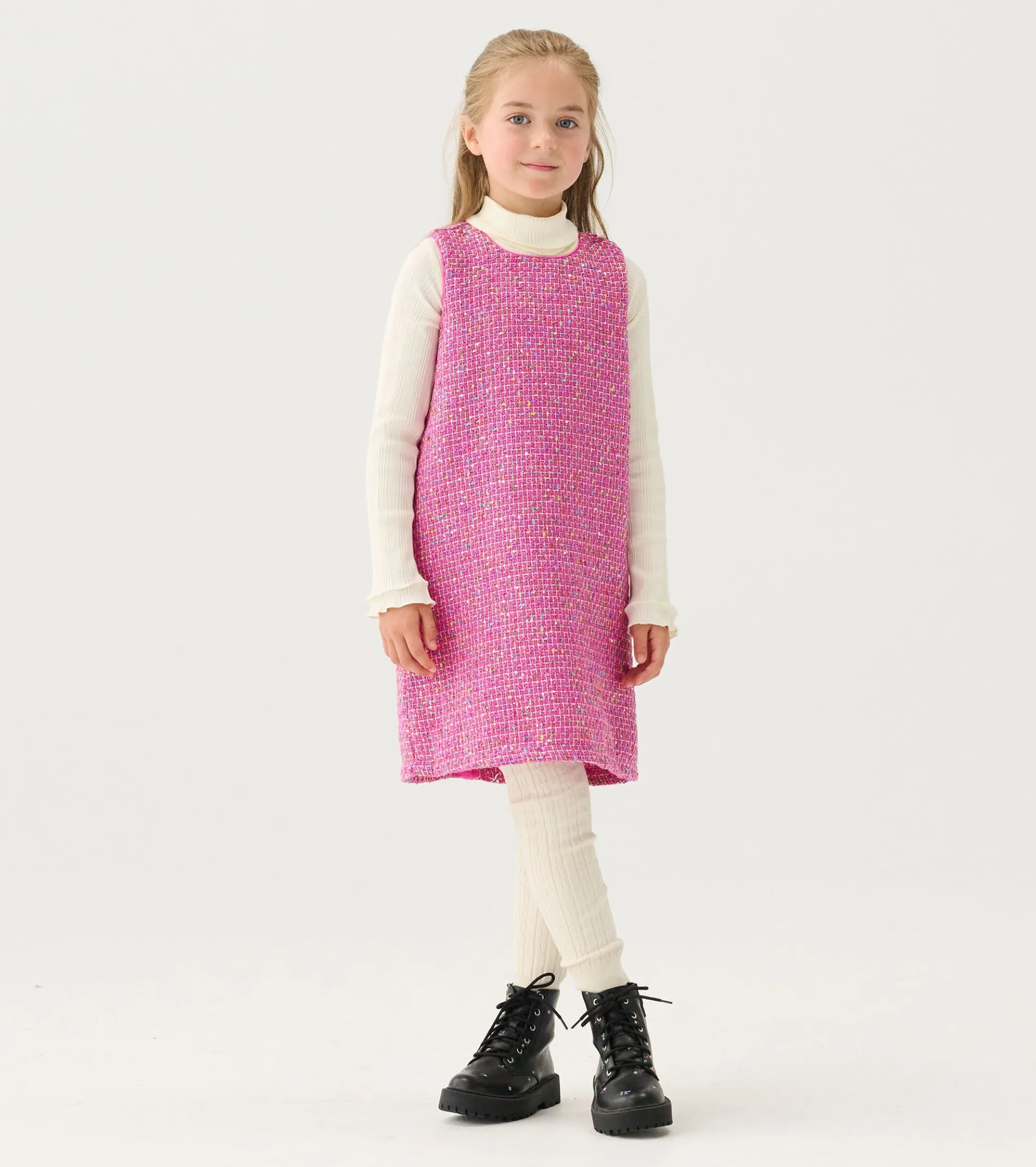Hot Girls Rose Violet Tweed Dress Dresses
