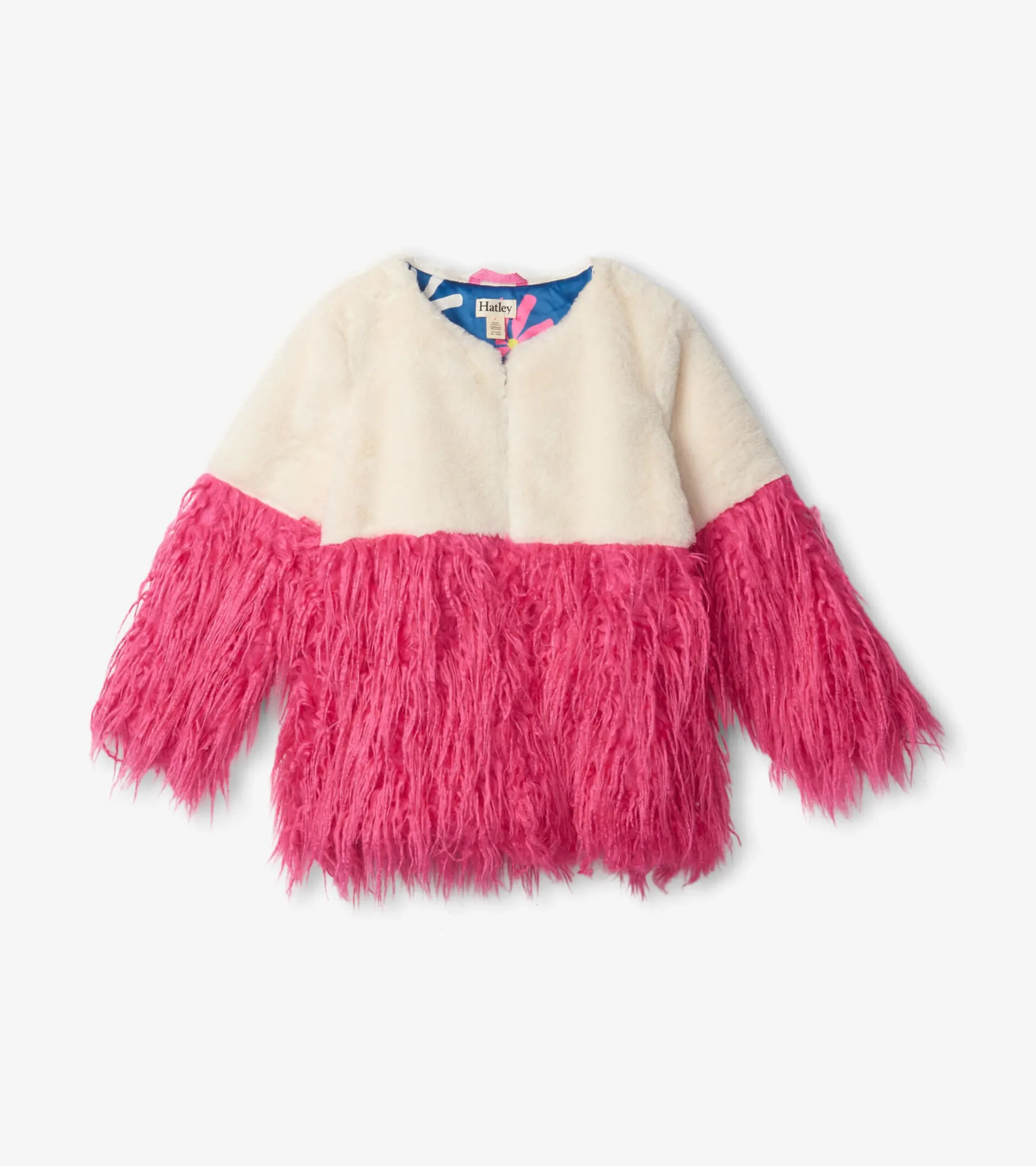 Sale Girls Sheer Pink Faux Fur Jacket Sweaters