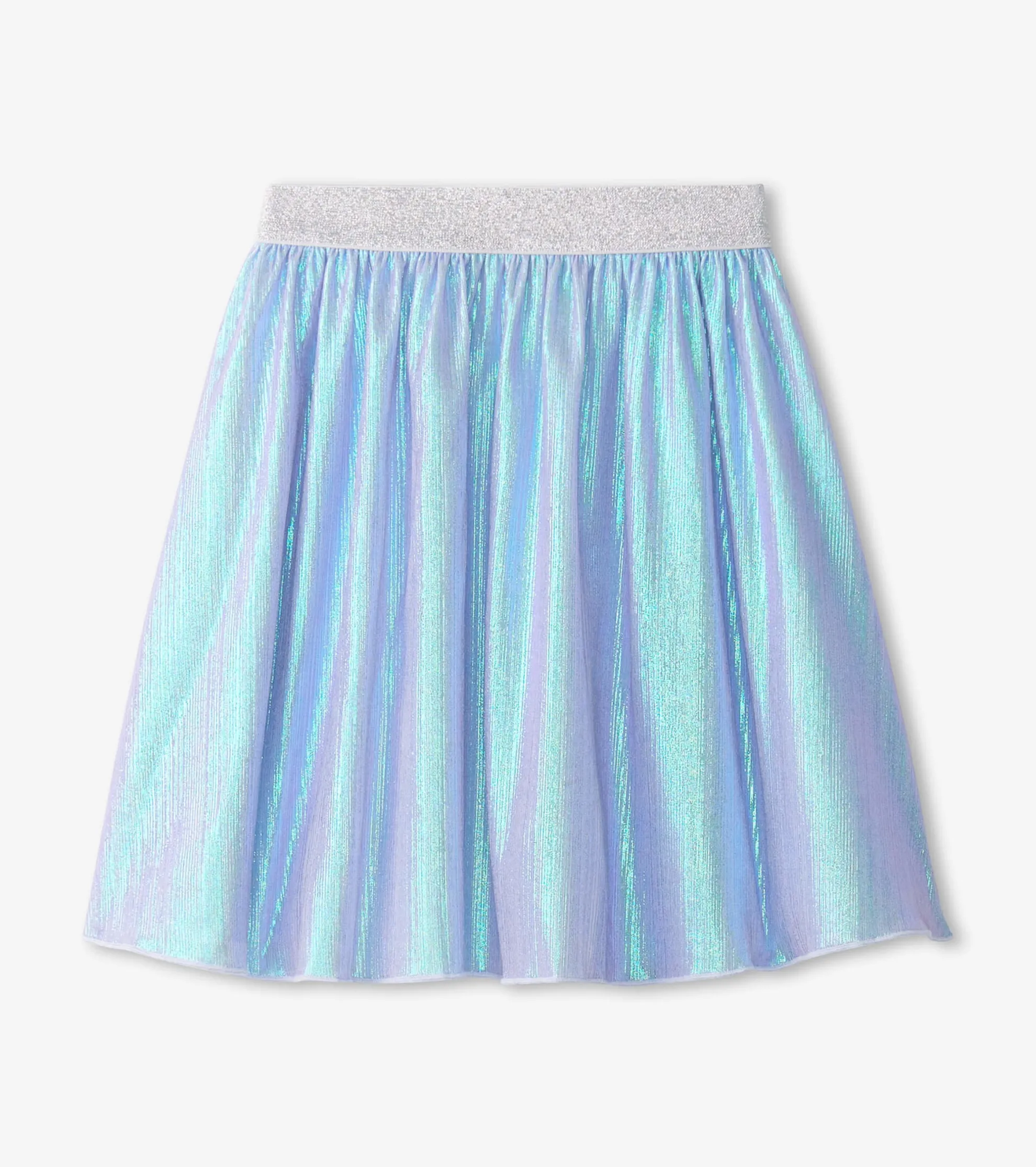 Sale Girls Silver Metallic Mid Length Skirt Bottoms