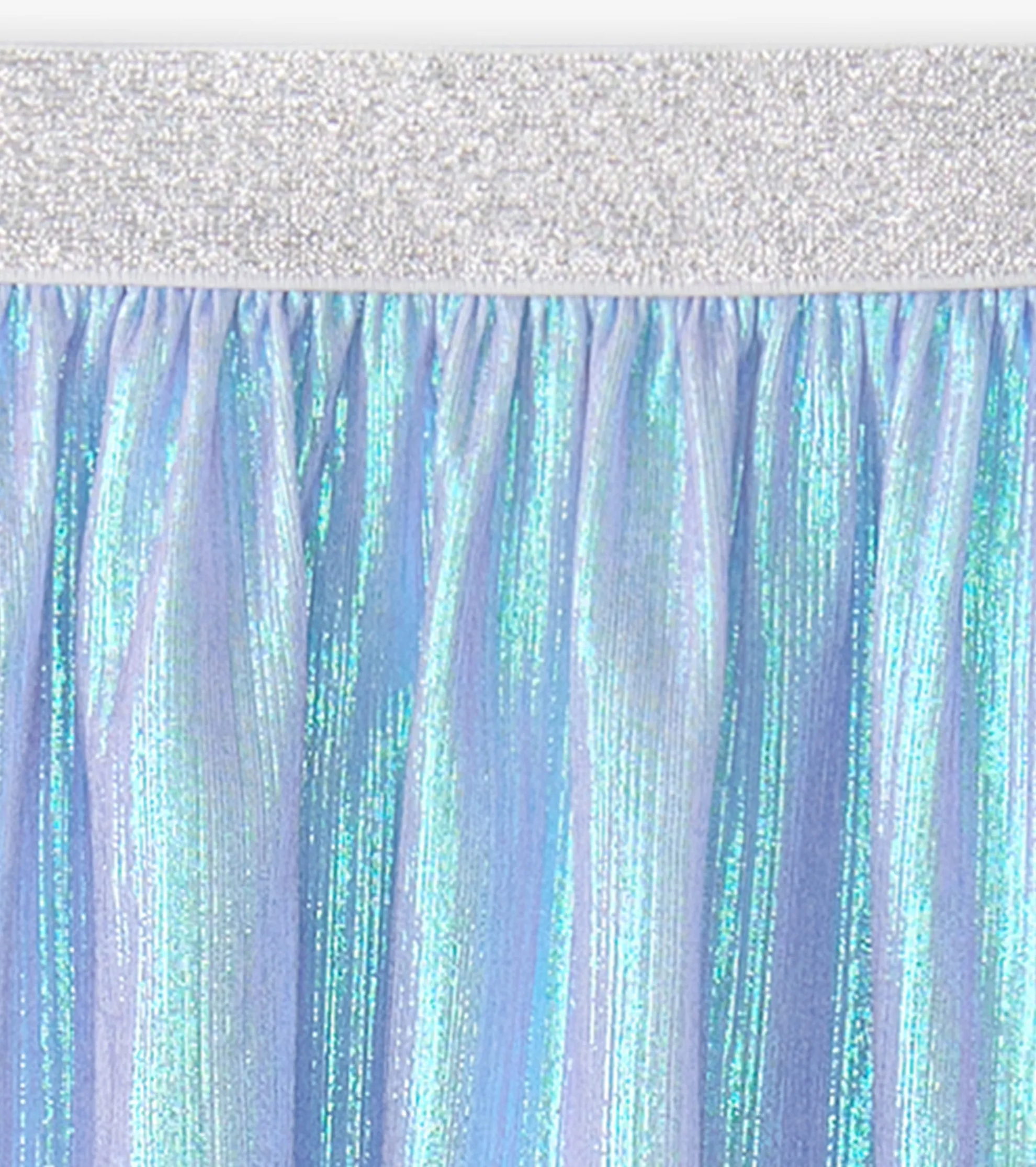 Sale Girls Silver Metallic Mid Length Skirt Bottoms