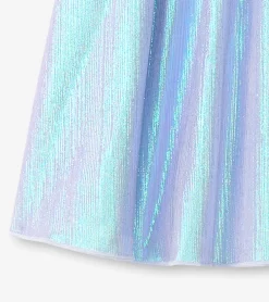 Sale Girls Silver Metallic Mid Length Skirt Bottoms