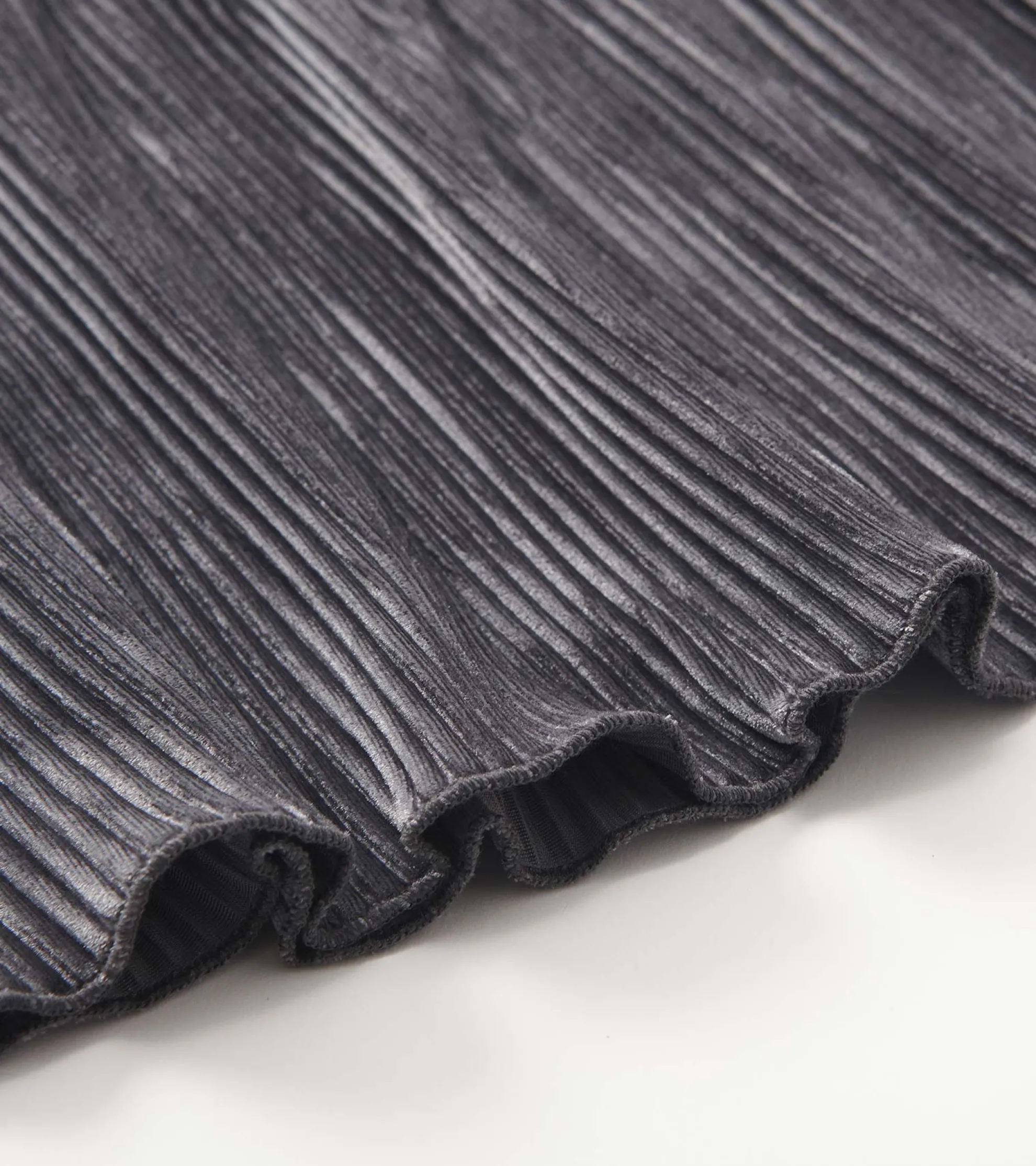 Online Girls Silver Shine Pleated Velour Skirt Bottoms