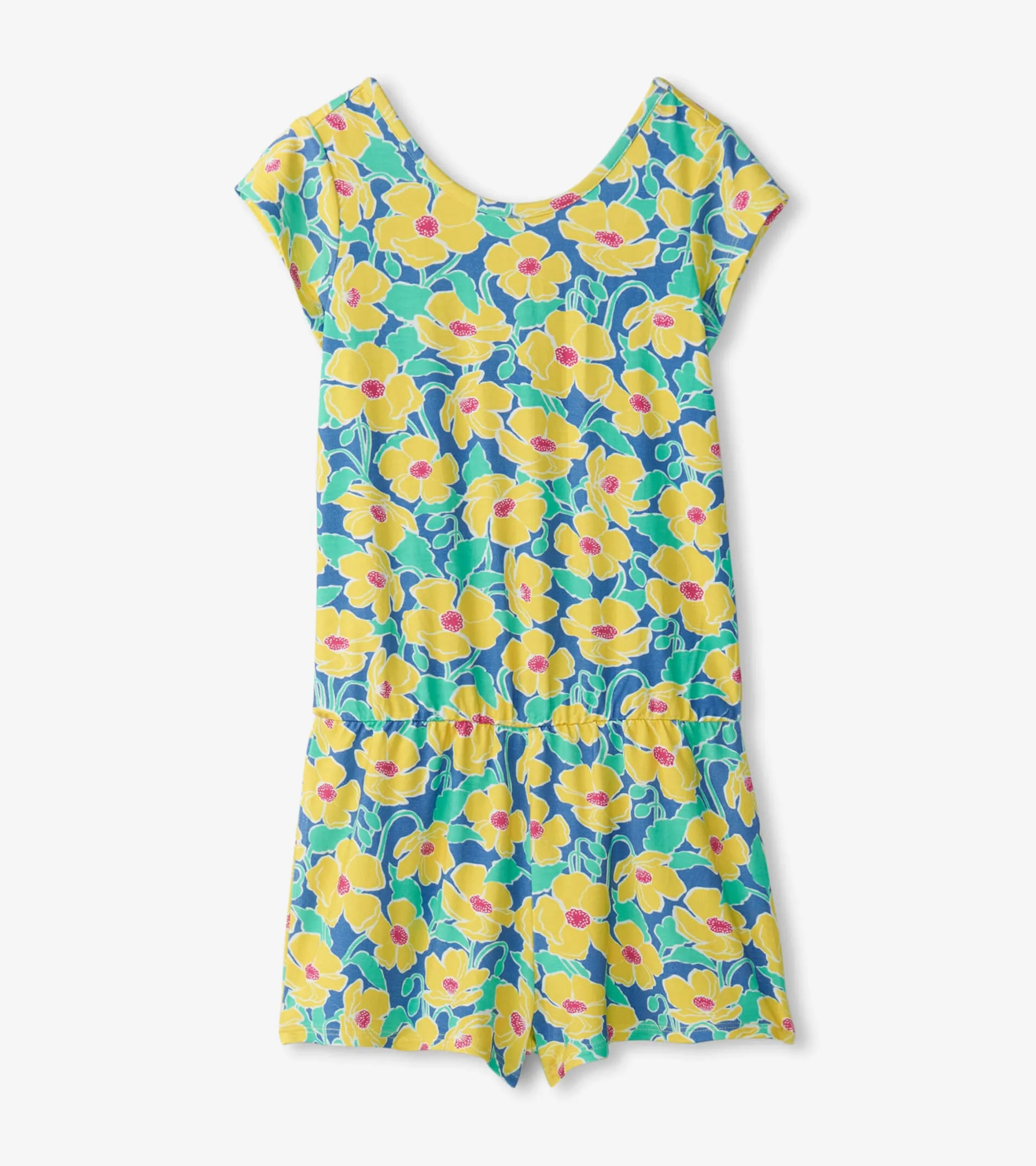 Discount Girls Sleepy Poppies Faux Romper Rompers