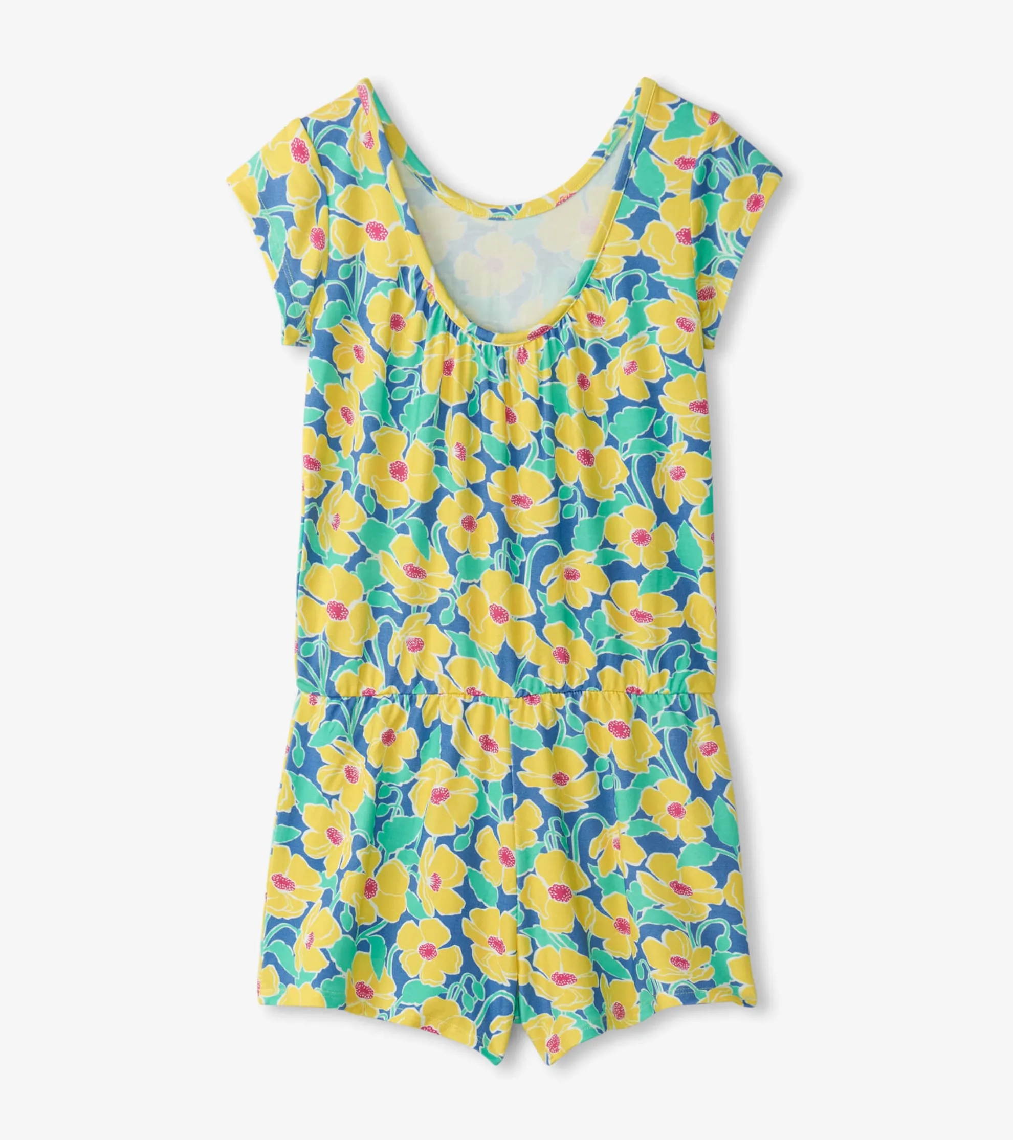 Discount Girls Sleepy Poppies Faux Romper Rompers