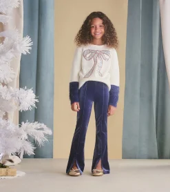 Online Girls Sparkle Wave Stretchy Flared Pants Bottoms