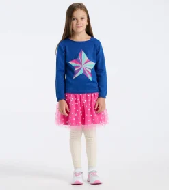Discount Girls Star Power Drop Waist Tulle Dress Dresses