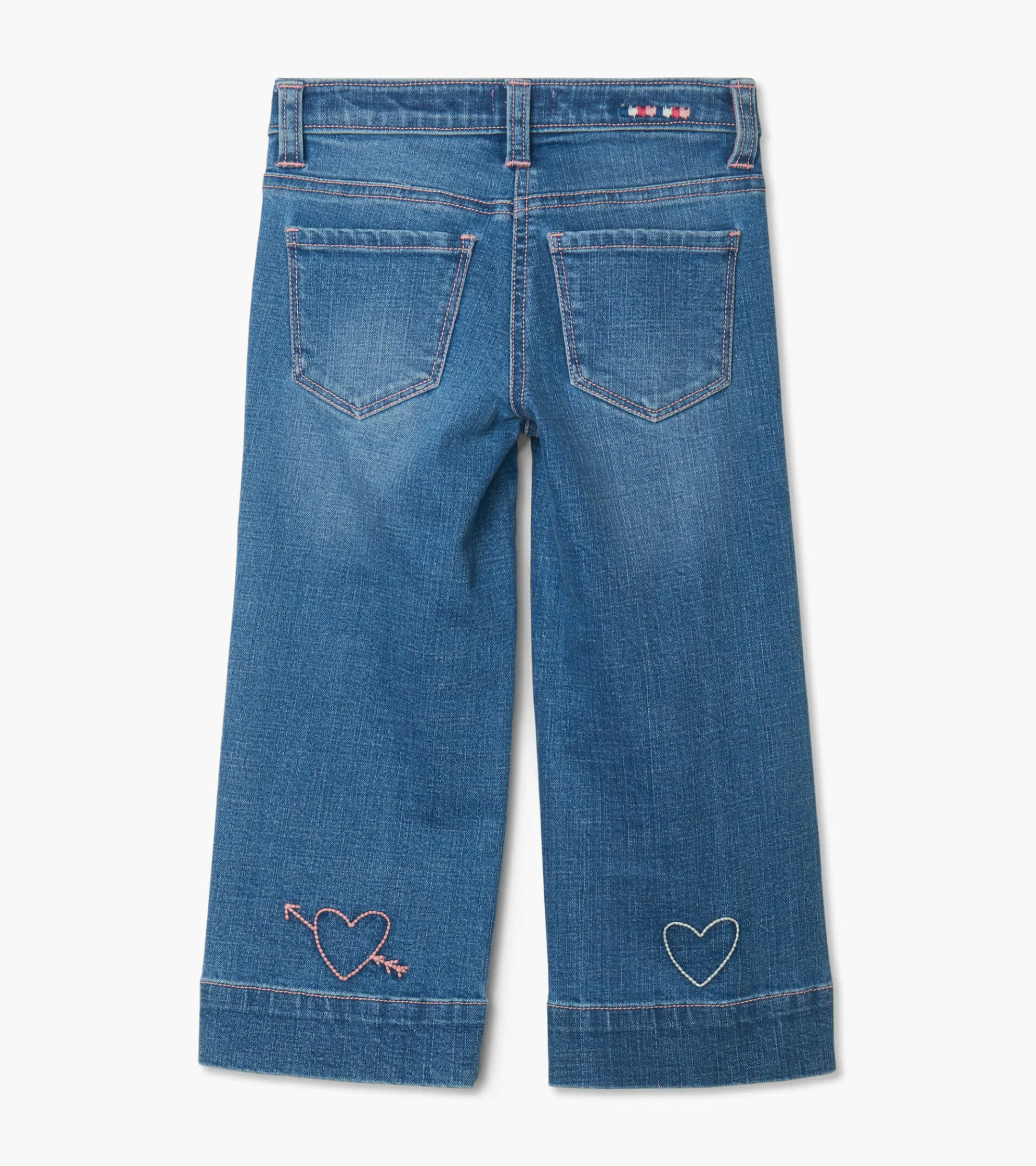 Girls Stretch Denim Wide Leg Pants Bottoms