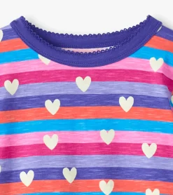 New Girls Stripes & Hearts Pajama Set Sleepwear|Sleepwear