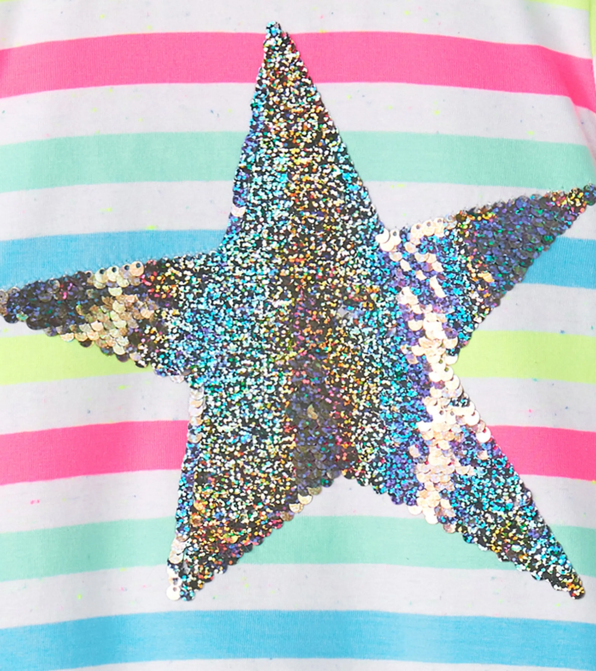 Girls Summer Sea Stripes Graphic Tee Tops