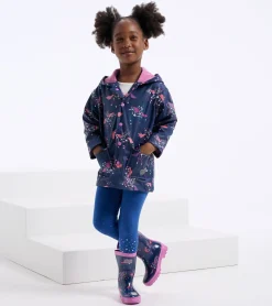 Outlet Girls Unicorn Constellations Colour Changing Button-Up Rain Jacket Rainwear|Rainwear