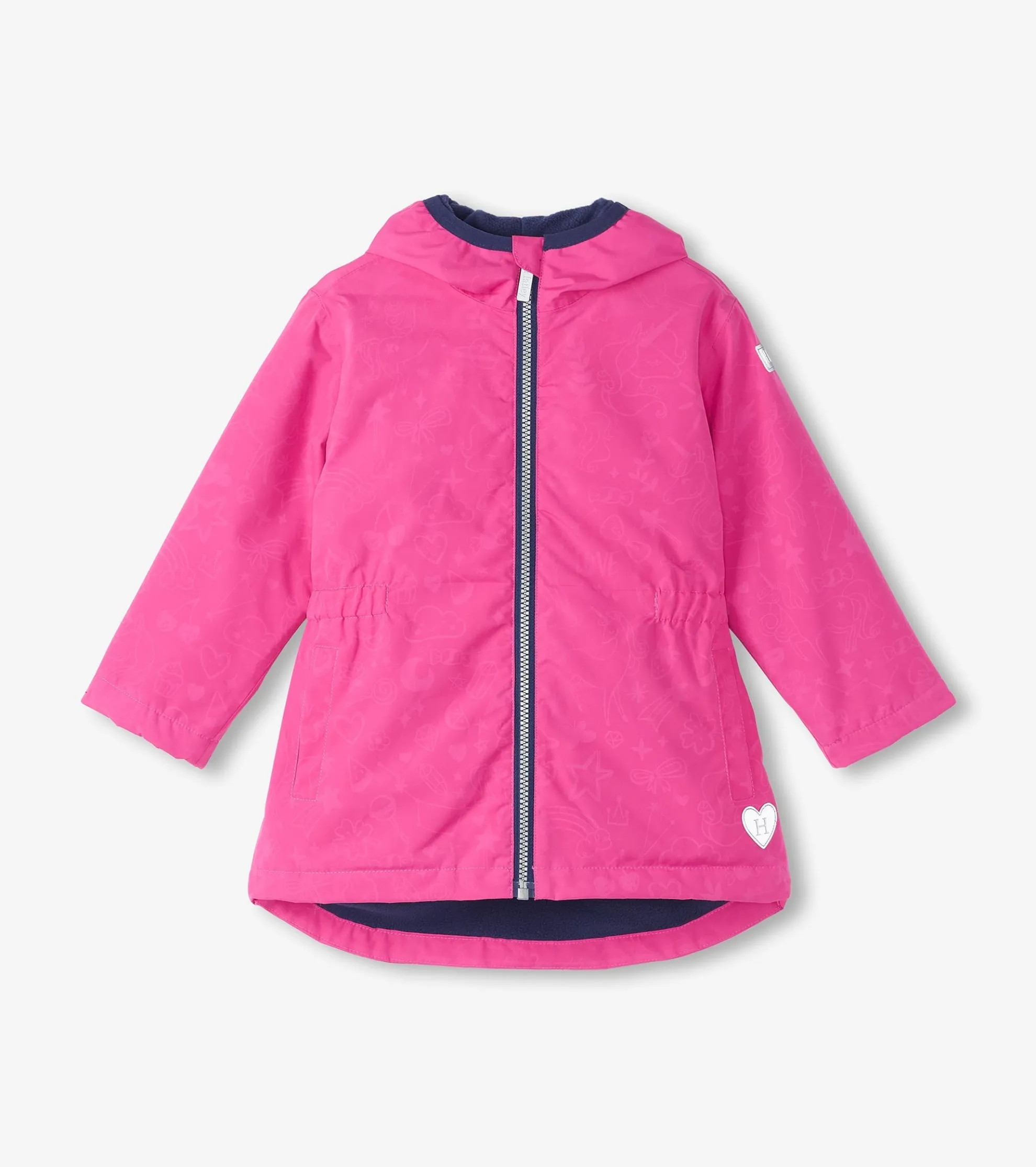 Clearance Girls Unicorn Doodle Zip-Up Lightweight Rain Jacket Rainwear|Rainwear
