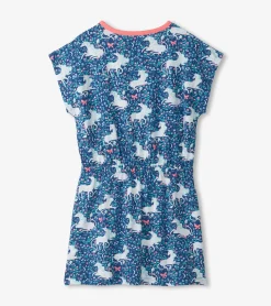 Discount Girls Unicorn Garden Relaxed Dress Dresses